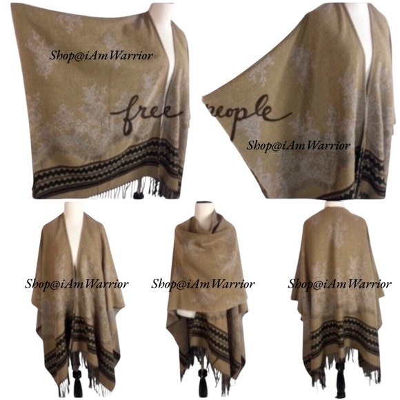 Free People *rare* fringe ruana blanket wrap *shop@iamwarrior - Picture 7 of 10